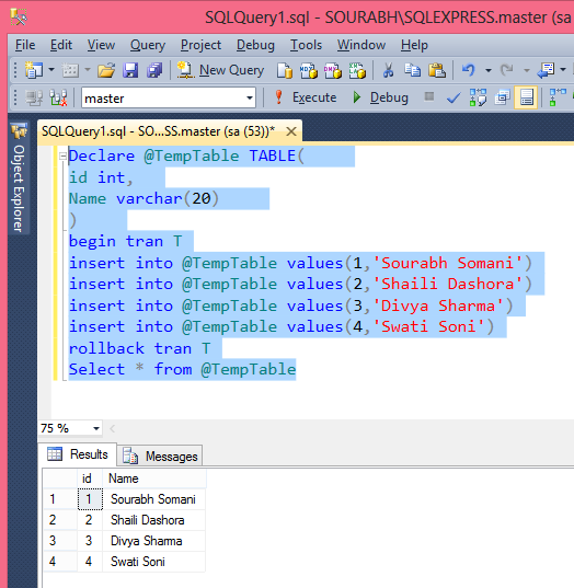 Transaction operation